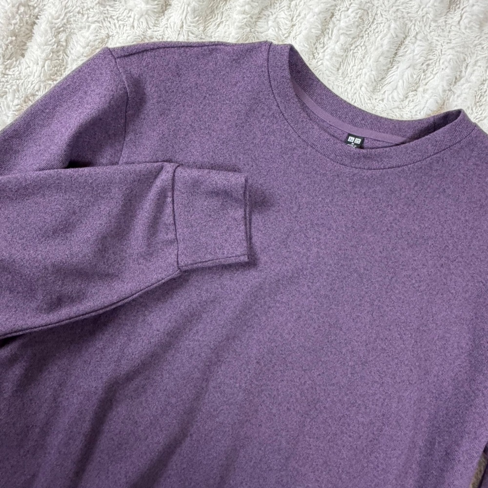 Uniqlo Soft Knit Heathered Purple Crewneck Sweatshirt Mens Medium
